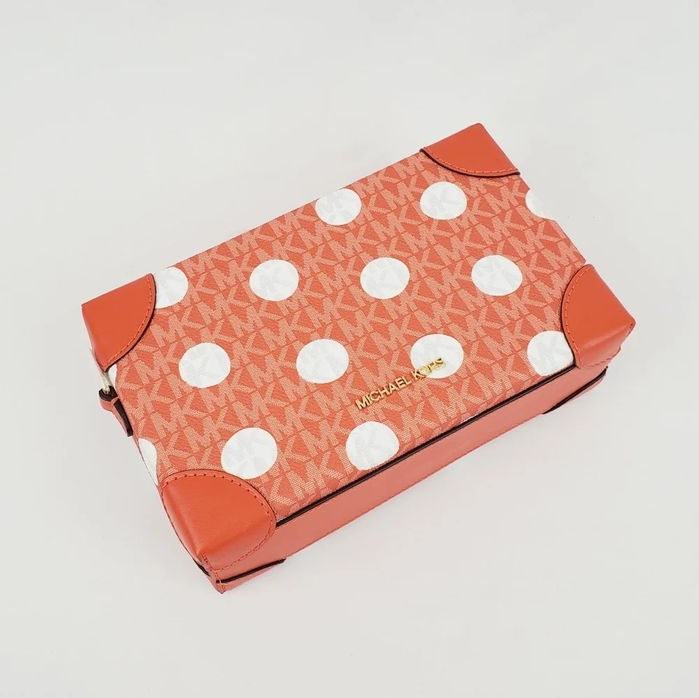 Michael Kors Jeanie Polk Dot Signature Logo Trunk Crossbody Bag